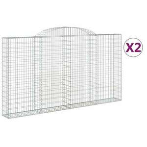 2 db íves horganyzott vas gabion kosár 300x30x160/180 cm kép