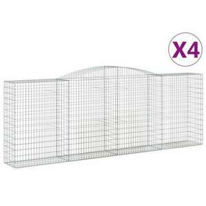 4 db íves horganyzott vas gabion kosár 400x50x140/160 cm kép