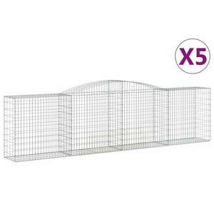 5 db íves horganyzott vas gabion kosár 400x50x100/120 cm kép