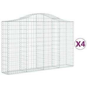 4 db íves horganyzott vas gabion kosár 200x30x120/140 cm kép