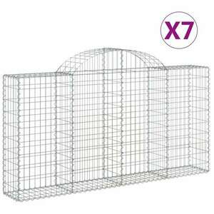 7 db íves horganyzott vas gabion kosár 200x30x100/120 cm kép