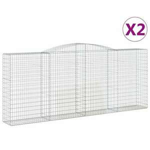 2 db íves horganyzott vas gabion kosár 400x50x160/180 cm kép