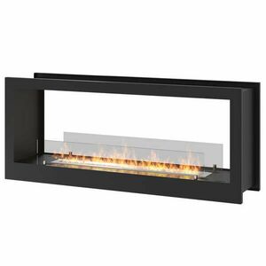 InFire 2Side Tunel 1200 kandalló, bioetanol, 120x25x50 cm, központi, védőüveg, acél, fekete kép