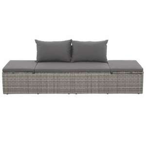 vidaXL szürke polyrattan kerti ágy 195 x 60 cm kép