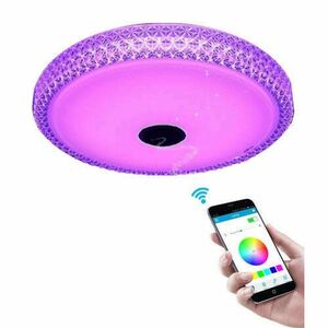 Intelligens RGBW mennyezeti lámpa, Bluetooth hangszóróval, 3000-6500K 40cm kép