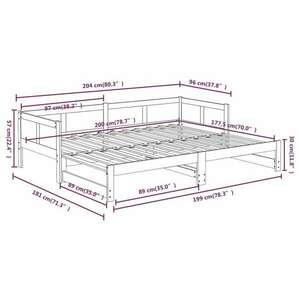 vidaXL tömör fenyőfa kihúzható kanapéágy 2 x (90 x 200) cm kép