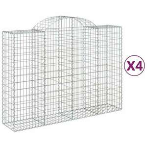 4 db íves horganyzott vas gabion kosár 200x50x140/160 cm kép