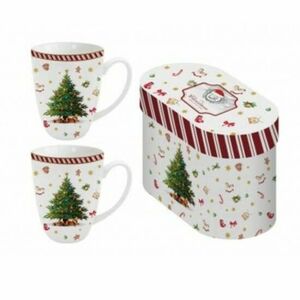 D.G.36619 Porcelánbögre 380ml, 2 db-os szett dobozban, Christmas Tree 2 kép