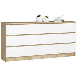 Komód - Akord Furniture K160-6 - sonoma tölgy / fehér kép