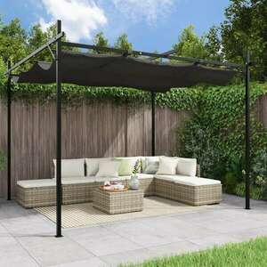 vidaXL antracitszürke pergola behúzható tetővel 295 x 292 x 230 cm kép