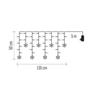LED karácsonyi fényfüggöny - hópelyhek, 135x50 cm, beltéri, hideg fehér (DCGW13) kép