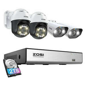 IP Camera ZOSI 2 pcs C296 WiFi 5MP & 2 pcs C182 WiFi 8MP + NVR 8ch + 2TB HDD kép