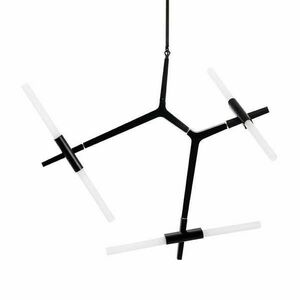 CANDELABR 6 függőlámpa fekete - alumínium, üveg kép