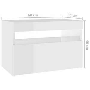 vidaXL 2 db magasfényű fehér éjjeliszekrény LED-lámpákkal 60x35x40 cm kép