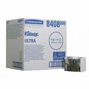 Kleenex Ultra hajtogatott toalett papír - 2 rétegű, fehér (36 csom/krt.) kép