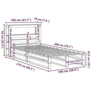 vidaXL viaszbarna tömör fenyőfa ágy matrac nélkül 100 x 200 cm kép