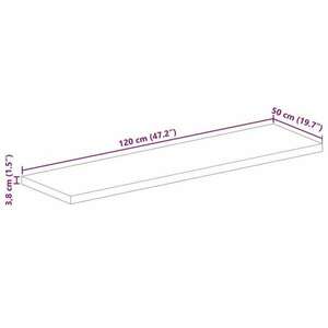 vidaXL tömör mangófa téglalap alakú asztallap 120 x 50 x 3, 8 cm kép