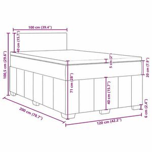 vidaXL sötétszürke szövet rugós ágy matraccal 120 x 200 cm kép