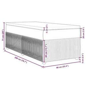 vidaXL sötétszürke szövet rugós ágy matraccal 90 x 200 cm kép