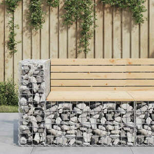 vidaXL tömör fenyőfa gabion kerti pad 92x71x65, 5 cm kép