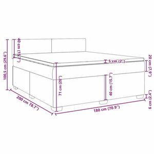vidaXL tópszínű szövet rugós ágy matraccal 180 x 200 cm kép