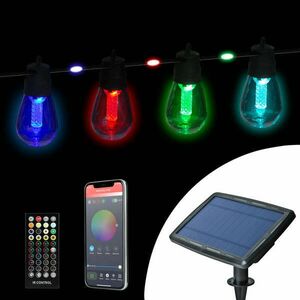 Intelligens napelemes fényfüzér - 84+15 RGB LED - 14, 5 m - Bluetooth kép