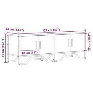 vidaXL füstös tölgyszínű szerelt fa TV-szekrény 122 x 34 x 41 cm kép