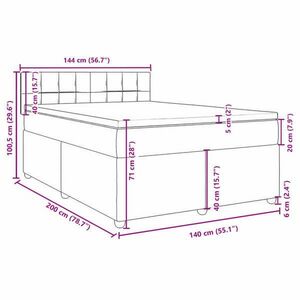 vidaXL sötétbarna szövet rugós ágy matraccal 140 x 200 cm kép