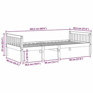 vidaXL viaszbarna tömör fenyőfa gyerekágy matrac nélkül 90 x 200 cm kép