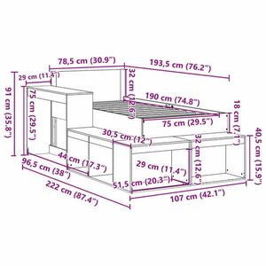 vidaXL viaszbarna tömör fenyőfa ágy matrac nélkül 75 x 190 cm kép