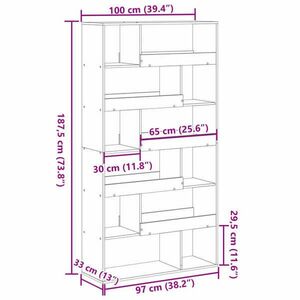 vidaXL fehér szerelt fa térelválasztó 100 x 33 x 187, 5 cm kép