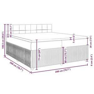 vidaXL sötétzöld bársony rugós ágy matraccal 200x200 cm kép