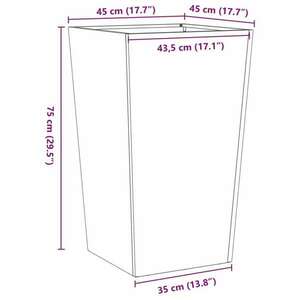 vidaXL 2 db antracitszürke acél kerti növénytartó 45 x 45 x 75 cm kép