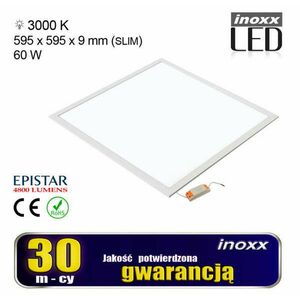 LED panel 60x60 60w mennyezeti lámpa kazettás 3000k meleg kép