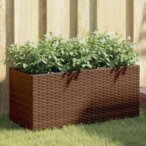 vidaXL 2 db barna polyrattan kerti ültetőláda 2 cseréppel 72x30x32 cm kép