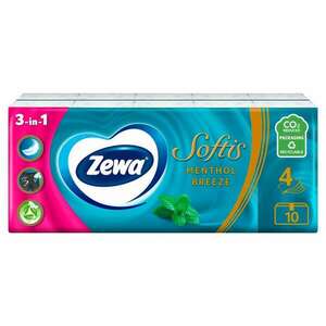 Zewa Softis 4 rétegű Papír zsebkendő - Menthol Breeze 10x9db kép