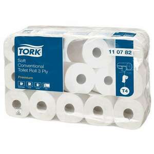 Tork Soft 3 Rétegű T4 Tekercses Toalettpapír - Fehér (30 tekercs) kép