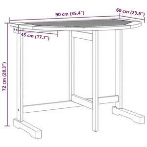 vidaXL tömör akácfa összecsukható erkélyasztal 90 x 60 x 72 cm kép