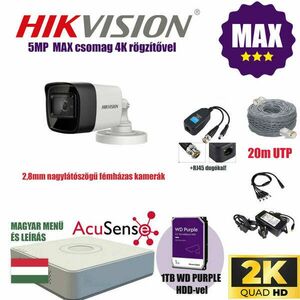 Hikvision 5Mp MAX Szereld Magad Csomag 1 kamerával és RJ45 balunnal kép