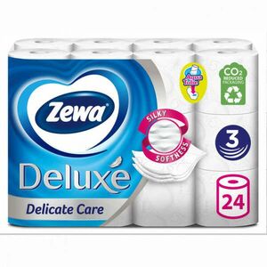 Toalettpapír 3 rétegű kistekercses 24 tekercs/csomag Delicate Care Deluxe Zewa kép