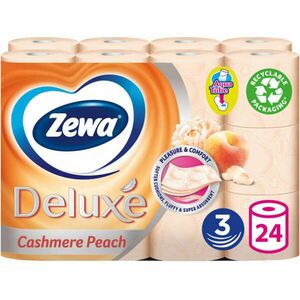 Toalettpapír 3 rétegű kistekercses 24 tekercs/csomag Zewa Deluxe Cashmere Peach kép