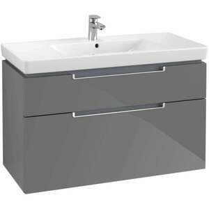 VILLEROY & BOCH Subway 2.0 fürdőszobai alsószekrény 2 fiókos glossy grey A91500FP kép