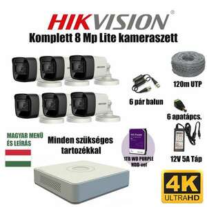 Hikvision 8MP TurboHD Lite prémium kamera rendszer 1 db kamerával és 1 TB HDD-vel kép