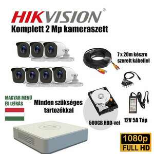 Hiwatch Szereld Magad TurboHD Csomag Hikvision DVR-rel 7 kamerás 2Mp 2.8mm 20m IR 7x20m készre szerelt kábellel kép