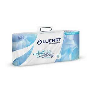 Toalettpapír, 3 rétegű, kistekercses, 10 tekercs, LUCART "Soft and Strong", fehér kép