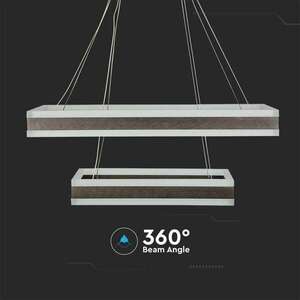 V-TAC 113W dimmelhető, 2 részes, szögletes, kávébarna csillár, meleg fehér - SKU 213988 kép