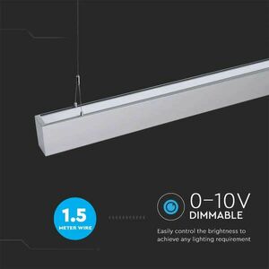 V-TAC mennyezetre függeszthető dimmelhető lineáris LED lámpa 120cm 60W természetes fehér - SKU 378 kép