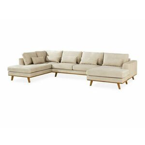 Sarokkanapé Seattle K101, Beige, 85x350x202cm, Lábak: Fa, Fenyő kép