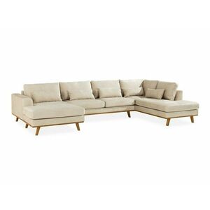 Sarokkanapé Seattle K101, Beige, 85x350x202cm, Lábak: Fa, Fenyő kép