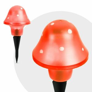 LED-es szolár gombalámpa - piros - 11 cm kép